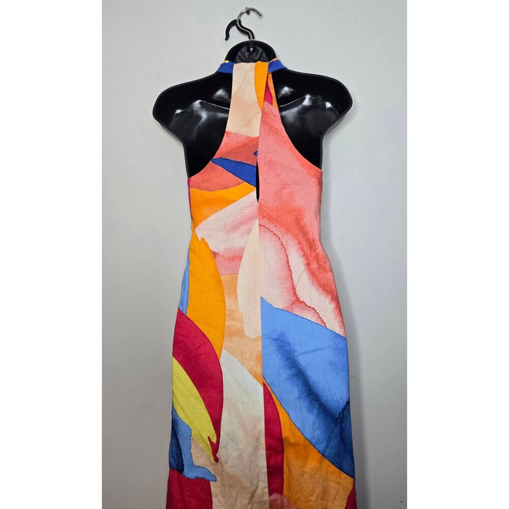 Banana Republic Linen Blend Twist Back Maxi Dress Size XL NWT Missing Belt - Picture 5 of 7